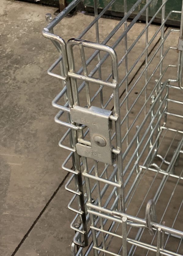 MC015-07 CESTE IN FILO METALLICO ZINCATO IMPILABILI AD INCASTRO E ABBATTIBILI mm 800 x 600 h735 (mezzo pallet) - immagine 9
