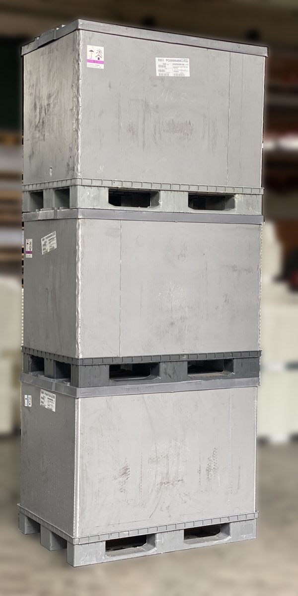 PC001-02 CONTENITORI INDUSTRIALI IN PLASTICA RIPIEGABILI mm 1200 x 800 h 970 - immagine 3
