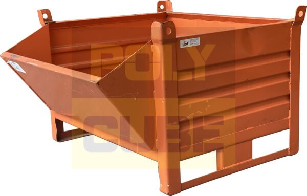 MC036-22 CONTENITORI INDUSTRIALI IN LAMIERA A BOCCA DI LUPO CON SLITTE SUL LATO CORTO mm 1000x800+250 h695 - immagine 4