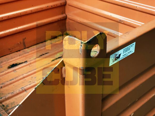 MC036-22 CONTENITORI INDUSTRIALI IN LAMIERA A BOCCA DI LUPO CON SLITTE SUL LATO CORTO mm 1000x800+250 h695 - immagine 6