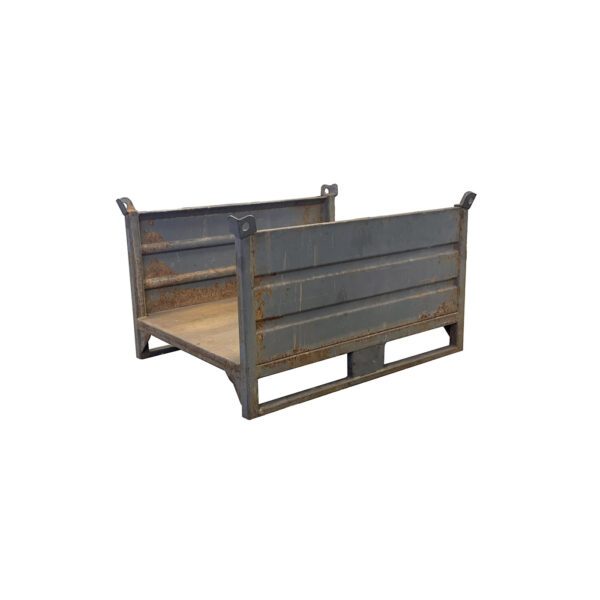 MC024-12 CONTENITORI IN LAMIERA IMPILABILI CON LATI CORTI APERTI mm 1000 X 800 H610 (basse)