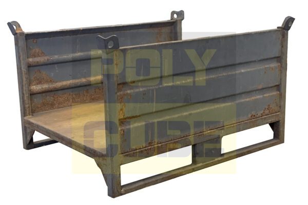 MC024-12 CONTENITORI IN LAMIERA IMPILABILI CON LATI CORTI APERTI mm 1000 X 800 H610 (basse) - immagine 2
