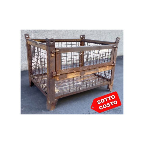 MC035-38 CONTENITORI INDUSTRIALI IN RETE METALLICA - SECONDA SCELTA mm 1000x800 h800