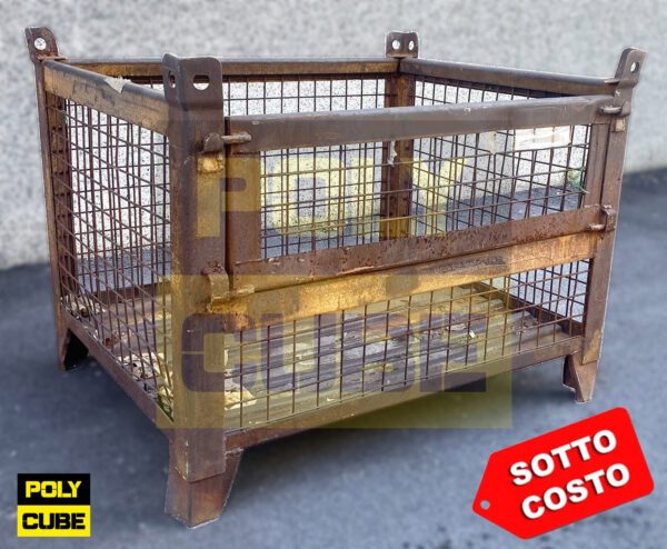 MC035-38 CONTENITORI INDUSTRIALI IN RETE METALLICA - SECONDA SCELTA mm 1000x800 h800 - immagine 2