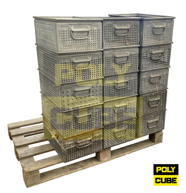 MC015-25 CASSETTE IN METALLO SOVRAPPONIBILI FORATE mm 450X300 H200 RIF. 272.4 (LOTTO DA 15 PEZZI) - immagine 2