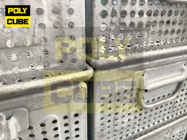 MC015-25 CASSETTE IN METALLO SOVRAPPONIBILI FORATE mm 450X300 H200 RIF. 272.4 (LOTTO DA 15 PEZZI) - immagine 4