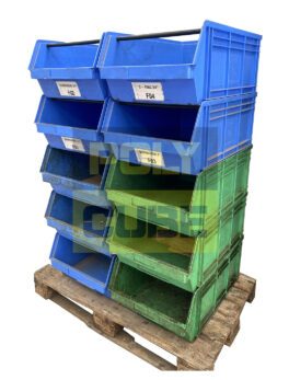 PC015-24 CASSETTE A BOCCA DI LUPO IN PLASTICA versione grande mm 700/630 x 450 h300 lotto da 10 pezzi