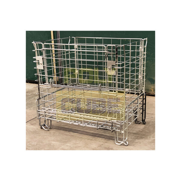 MC015-07 CESTE IN FILO METALLICO ZINCATO IMPILABILI AD INCASTRO mezzo modulo mm 800 x 600 h735