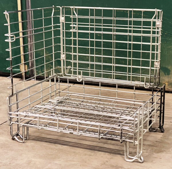 MC015-07 CESTE IN FILO METALLICO ZINCATO IMPILABILI AD INCASTRO mezzo modulo mm 800 x 600 h735 - immagine 7