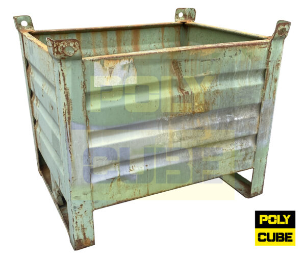 MC015-19 CONTENITORI INDUSTRIALI IN LAMIERA CON SLITTE LATO CORTO mm800x650h700 - immagine 2