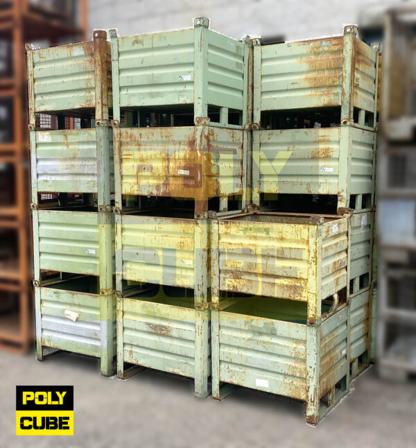 MC015-19 CONTENITORI INDUSTRIALI IN LAMIERA CON SLITTE LATO CORTO mm800x650h700 - immagine 7