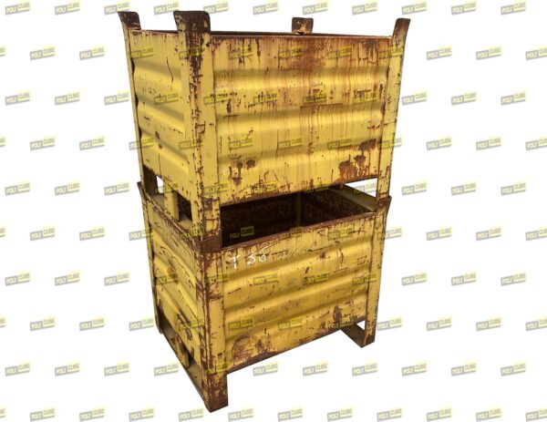 MC015-19 CONTENITORI INDUSTRIALI IN LAMIERA CON SLITTE LATO CORTO mm800x650h700 (LOTTO DI 2 PEZZI) - immagine 2