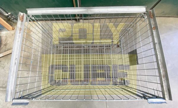 MC016-03 CESTE IN FILO METALLICO ZINCATO formato EUR mm 1200 X 800 H980 - immagine 3