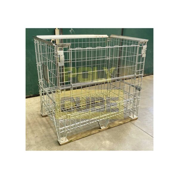 MC016-04 CESTE IN FILO METALLICO ZINCATO formato EUR mm 1200 X 800 H1130