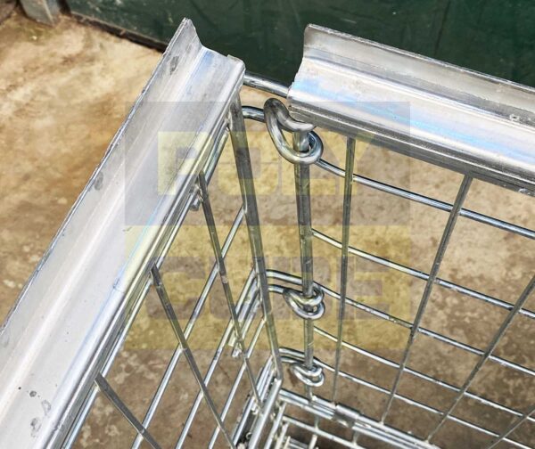 MC016-04 CESTE IN FILO METALLICO ZINCATO formato EUR mm 1200 X 800 H1130 - immagine 5