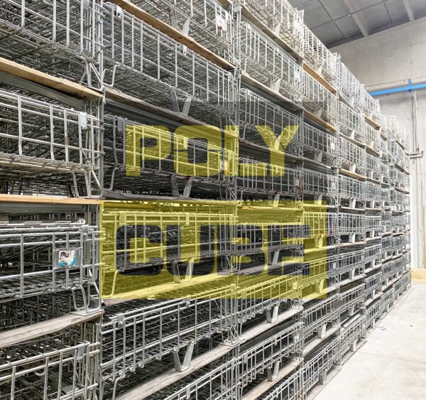 MC016-04 CESTE IN FILO METALLICO ZINCATO formato EUR mm 1200 X 800 H1130 - immagine 10