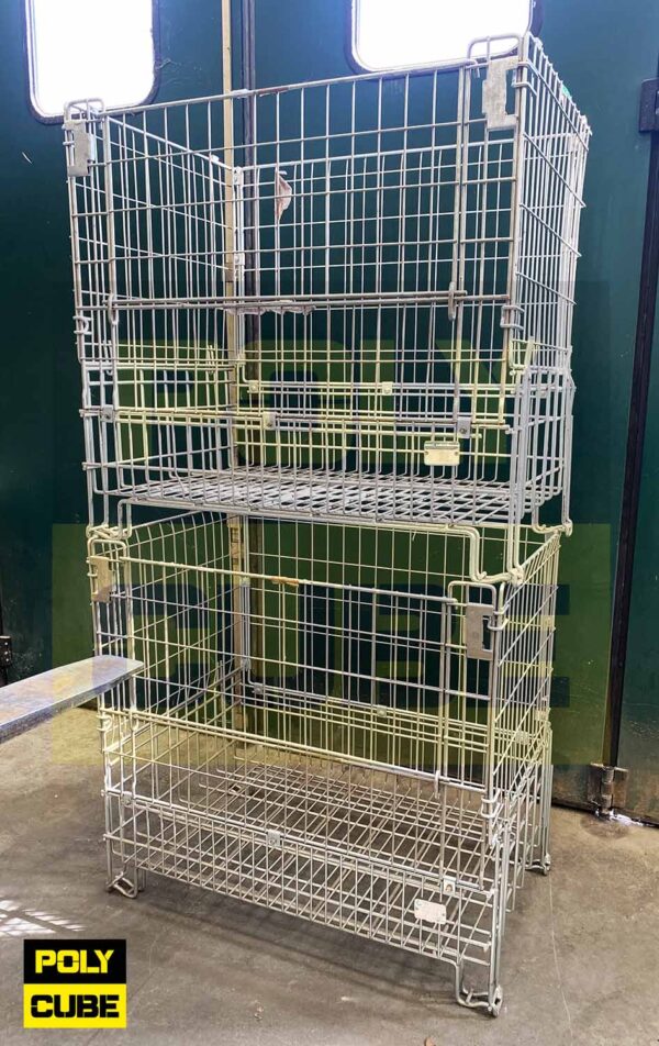 MC020-10 CESTE IN FILO METALLICO ZINCATO formato EUR mm 1200 X 800 H1120 - immagine 8