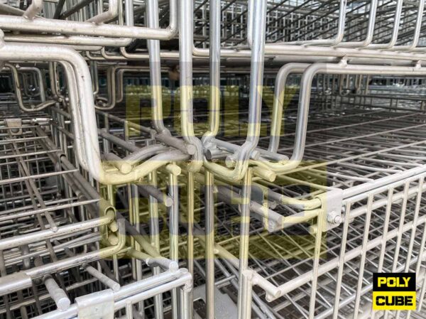 MC020-10 CESTE IN FILO METALLICO ZINCATO formato EUR mm 1200 X 800 H1120 - immagine 10