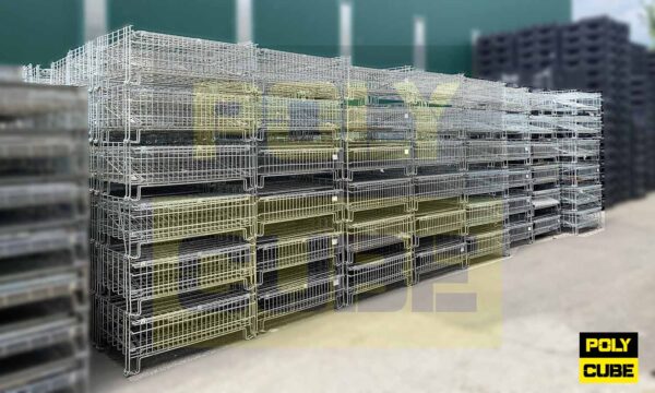 MC020-10 CESTE IN FILO METALLICO ZINCATO formato EUR mm 1200 X 800 H1120 - immagine 11
