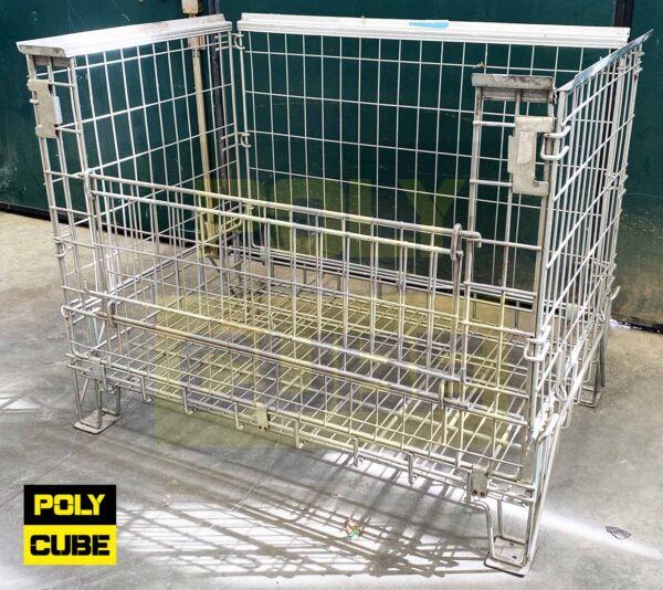 MC020-11 CESTE IN FILO METALLICO ZINCATO formato EUR mm 1200 X 800 H970 - immagine 3