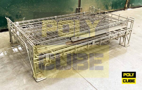 MC020-11 CESTE IN FILO METALLICO ZINCATO formato EUR mm 1200 X 800 H970 - immagine 5