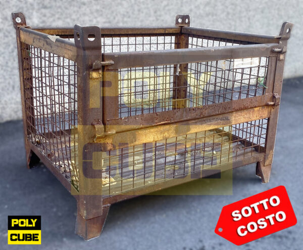 MC035-38 CONTENITORI INDUSTRIALI IN RETE METALLICA - SECONDA SCELTA mm 1000x800 h800 - immagine 2