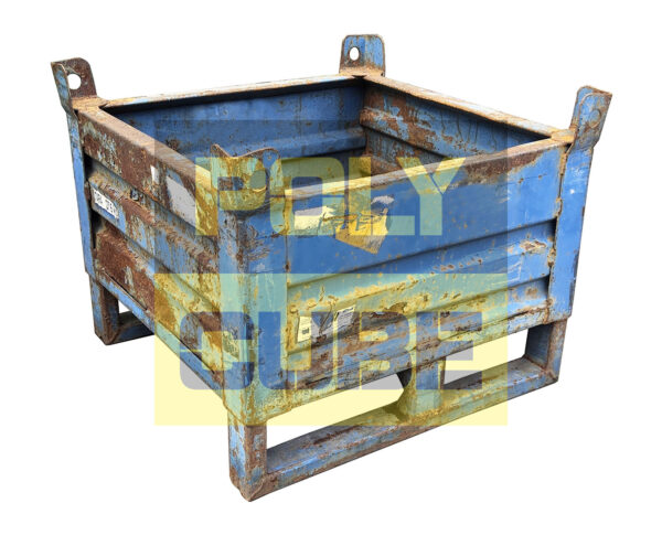 MC037-31 CONTENITORI INDUSTRIALI IN LAMIERA versione small mm 600 X600 h 500 (LOTTO DI 5 PEZZI) - immagine 2