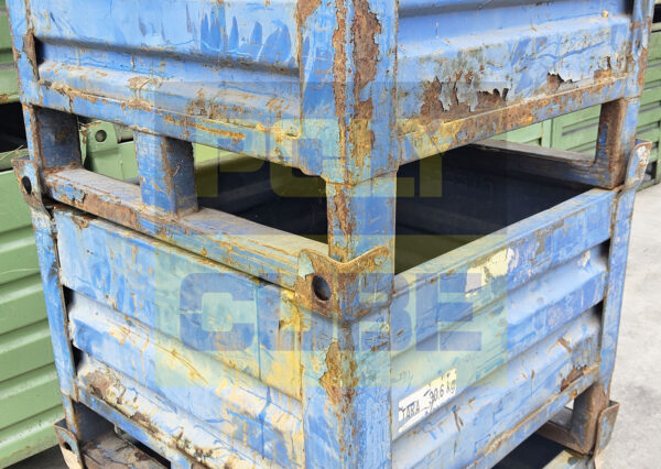MC037-31 CONTENITORI INDUSTRIALI IN LAMIERA versione small mm 600 X600 h 500 (LOTTO DI 5 PEZZI) - immagine 4