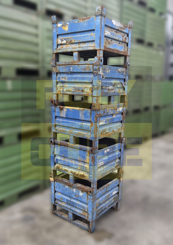 MC037-31 CONTENITORI INDUSTRIALI IN LAMIERA versione small mm 600 X600 h 500 (LOTTO DI 5 PEZZI) - immagine 5