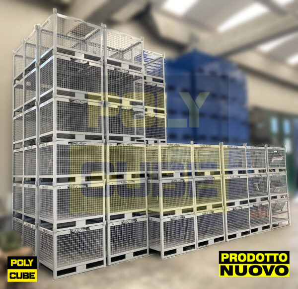MC093-07 (prodotto NUOVO) CONTENITORI IN RETE METALLICA CON SLITTA LATO LUNGO mm1000x800h 845 - immagine 7
