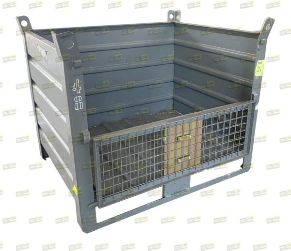 MC093-13 CONTENITORI INDUSTRIALI CON PORTELLA misto lamiera e rete mm 1000 X 800 H840 - immagine 3
