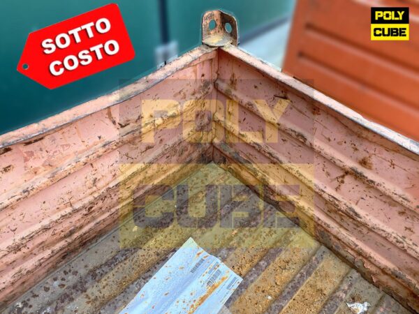 MCSC036-22 CONTENITORI INDUSTRIALI IN LAMIERA A BOCCA DI LUPO CON SLITTE SUL LATO CORTO SECONDA SCELTA mm 1000×800+250 h695 - immagine 7