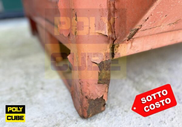 MCSC036-22 CONTENITORI INDUSTRIALI IN LAMIERA A BOCCA DI LUPO CON SLITTE SUL LATO CORTO SECONDA SCELTA mm 1000×800+250 h695 - immagine 9