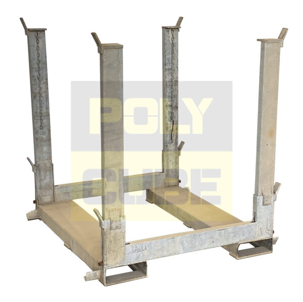 MP092-02 PEDANE IN ACCIAIO ZINCATO CON MONTATI ABBATTIBILI mm 1130 x 1150 h 1230 - immagine 2