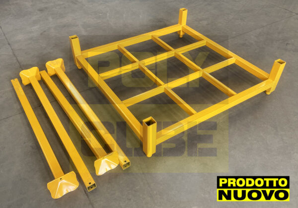 MP093-02 (prodotto NUOVO) PEDANE PALLET CON MONTANTI AD INFILARE mm 1200 x 1200 h 1200 - DISPONIBILI DALLA SECONDA DECADE DI LUGLIO 2025 - immagine 4