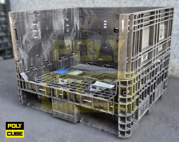 PC001-08 CONTENITORI INDUSTRIALI IN PLASTICA ABBATTIBILI versione small mm810x770h640 - immagine 7