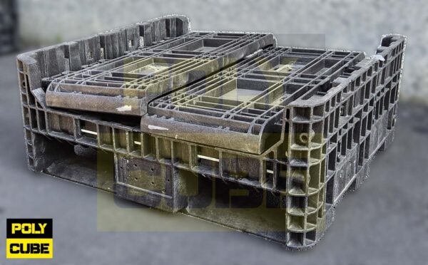 PC001-08 CONTENITORI INDUSTRIALI IN PLASTICA ABBATTIBILI versione small mm810x770h640 - immagine 10