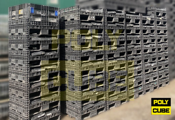 PC001-08 CONTENITORI INDUSTRIALI IN PLASTICA ABBATTIBILI versione small mm810x770h640 - immagine 12
