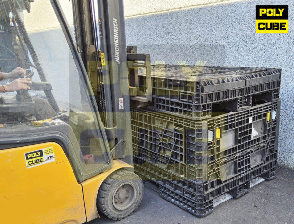 PC001-11 CONTENITORI INDUSTRIALI IN PLASTICA ABBATTIBILI versione mega mm 1980x1210h870 - immagine 12