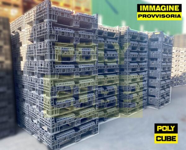 PC001-12 CONTENITORI INDUSTRIALI IN PLASTICA ABBATTIBILI versione medium mm 1200x1000 h760 - immagine 12