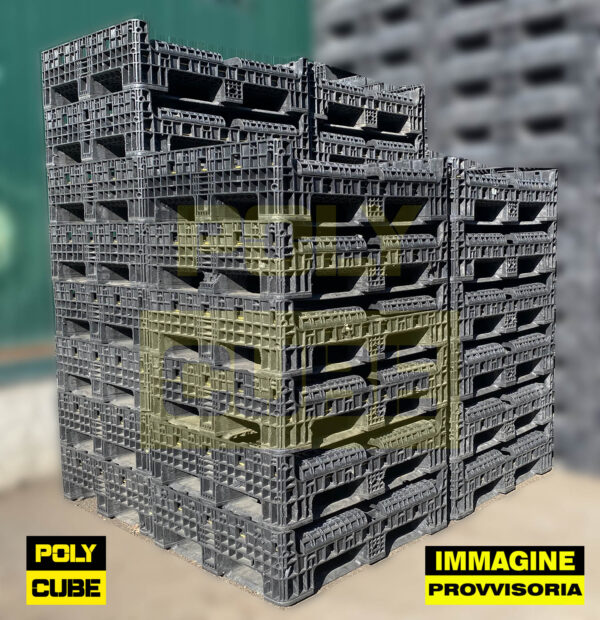 PC001-12 CONTENITORI INDUSTRIALI IN PLASTICA ABBATTIBILI versione medium mm 1200x1000 h760 - immagine 13