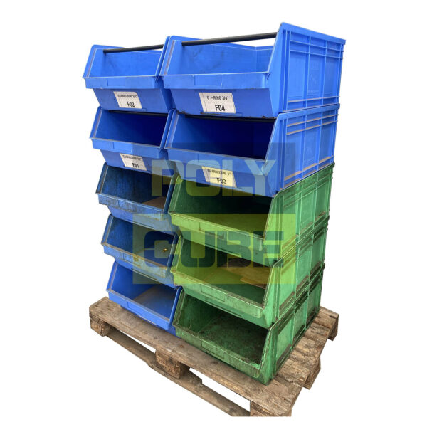 PC015-24 CASSETTE A BOCCA DI LUPO IN PLASTICA versione grande mm 700/630 x 450 h300 lotto da 10 pezzi