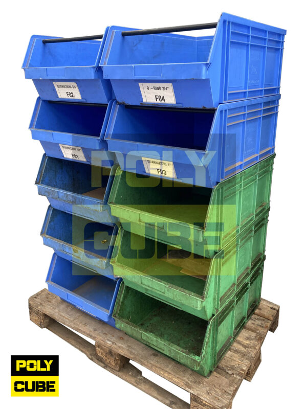 PC015-24 CASSETTE A BOCCA DI LUPO IN PLASTICA versione grande mm 700/630 x 450 h300 lotto da 10 pezzi - immagine 2