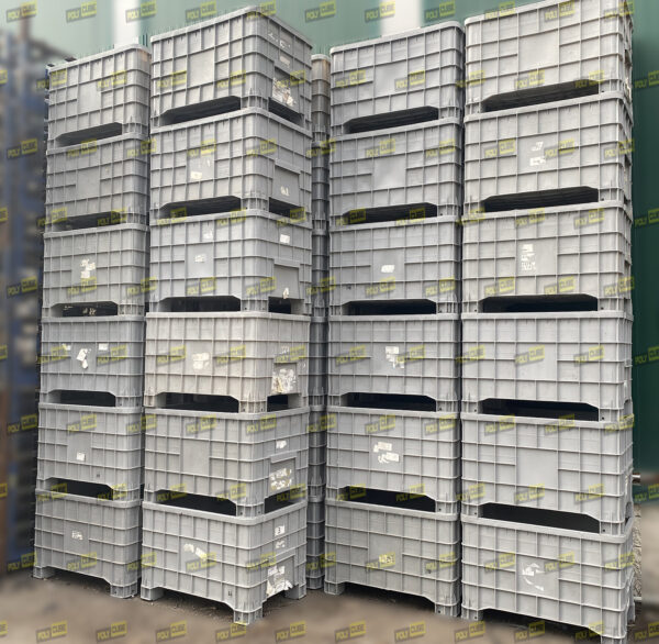 PC036-15 CONTENITORI INDUSTRIALI IN PLASTICA pareti lisce mm 1040 X 640 H670 - immagine 5