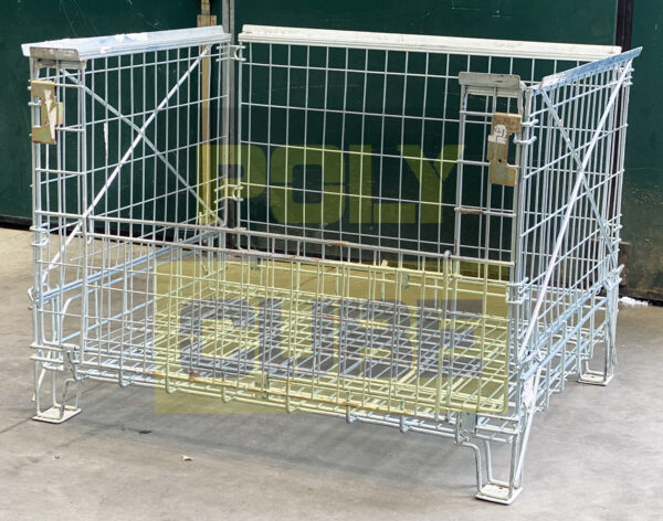 MC028-08 CESTE IN FILO D’ACCIAIO ZINCATO ABBATTIBILI SOVRAPPONIBILI mm 1230 X 1020 h900 - immagine 3