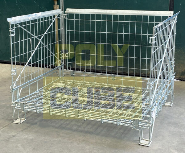 MC028-08 CESTE IN FILO D’ACCIAIO ZINCATO ABBATTIBILI SOVRAPPONIBILI mm 1230 X 1020 h900 - immagine 12