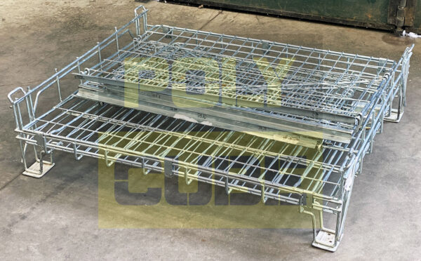 MC028-08 CESTE IN FILO D’ACCIAIO ZINCATO ABBATTIBILI SOVRAPPONIBILI mm 1230 X 1020 h900 - immagine 14