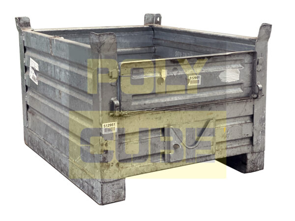 MC044-05 CONTENITORI IN LAMIERA SERIE PESANTE CON SPORTELLINO mm 1000x800 h670 - immagine 2