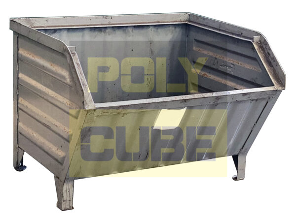 MC048-02 CONTENITORI INDUSTRIALI IN LAMIERA A BOCCA DI LUPO serie pesante mm 800X700 H600 - immagine 2