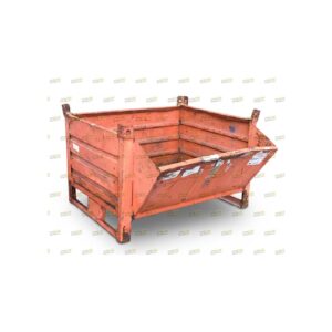 Contenitore industriale in lamiera a bocca di lupo usato codice MC036-22 vista frontale